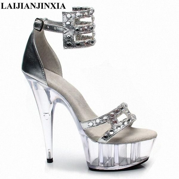 women 15cm high heels nightclub sandals strap clear platform shoes dancing open toe party, Black
women 15cm high heels nightclub sandals strap clear platform shoes dancing open toe party, Black