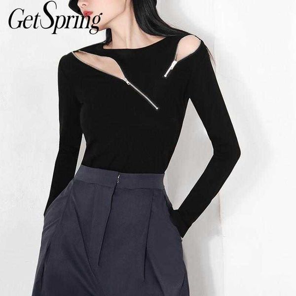 getspring women t shirt asymmetry hollow out black irregular long sleeve -shirt ops fashion 210601, White
getspring women t shirt asymmetry hollow out black irregular long sleeve -shirt ops fashion 210601, White