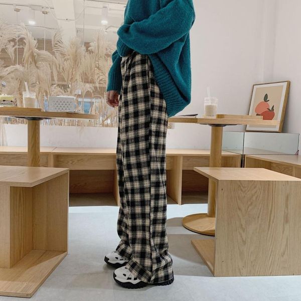 spring and autumn style women's pants high waist lengthened floor dragging casual checkered wide leg polished straight & capris, Black;white
spring and autumn style women's pants high waist lengthened floor dragging casual checkered wide leg polished straight & capris, Black;white