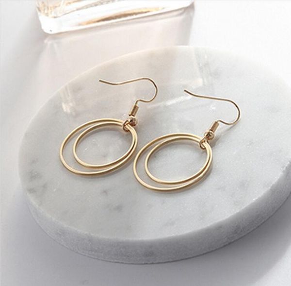 dangle & chandelier minimalist style jewelry simple personality european and american explosion metal double-layer small ring circle earring, Silver
dangle & chandelier minimalist style jewelry simple personality european and american explosion metal double-layer small ring circle earring, Silver