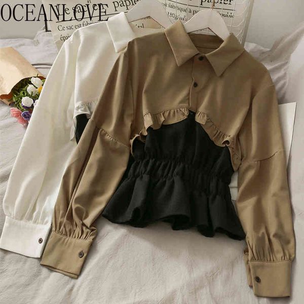 women blouses spring patchwork ruffles ins fashion shirts slim contrast color vintage blusas mujer 19398 210415, White
women blouses spring patchwork ruffles ins fashion shirts slim contrast color vintage blusas mujer 19398 210415, White