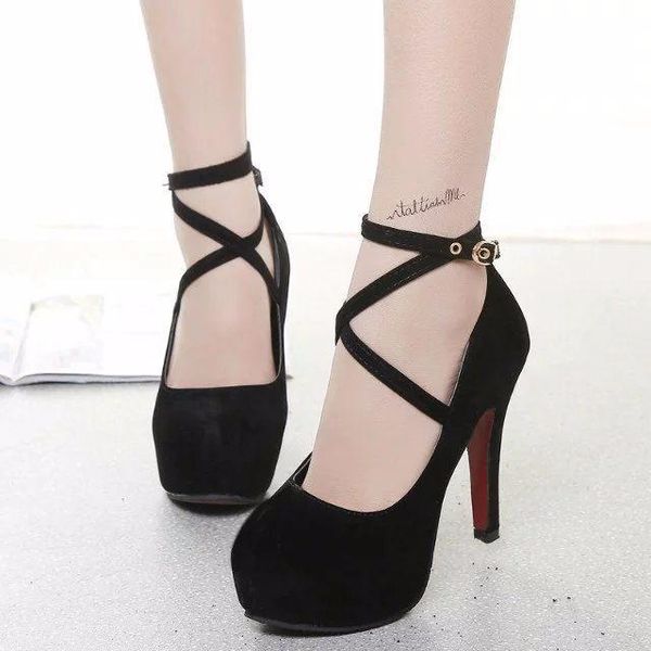 dress shoes woman pumps cross-tied ankle strap wedding party platform women high heels suede ladies plus size, Black
dress shoes woman pumps cross-tied ankle strap wedding party platform women high heels suede ladies plus size, Black