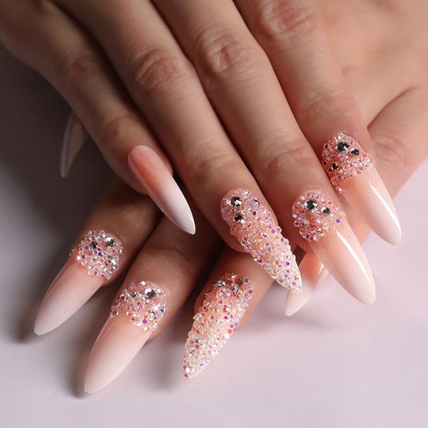 false nails 24pcs decorated nude gradient super long pointed manicure patch fake nail tips full cover acrylic for girls, Red;gold
false nails 24pcs decorated nude gradient super long pointed manicure patch fake nail tips full cover acrylic for girls, Red;gold