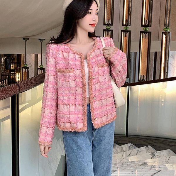 women's jackets tweed coat female autumn winter women long sleeve single breasted woolen jacket pink plaid outerware, Black;brown
women's jackets tweed coat female autumn winter women long sleeve single breasted woolen jacket pink plaid outerware, Black;brown