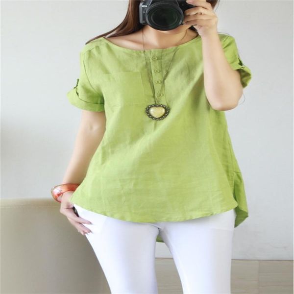 women's blouses & shirts yan qing huan 2021 summer button sleeve shirt sen female cotton and large size flax, White
women's blouses & shirts yan qing huan 2021 summer button sleeve shirt sen female cotton and large size flax, White