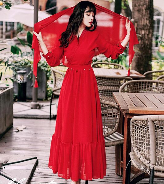 casual dresses vintage red chiffon women dress retro v-neck ankle length loosse long maxi vestido playa robe rouge kleider damen, Black;gray
casual dresses vintage red chiffon women dress retro v-neck ankle length loosse long maxi vestido playa robe rouge kleider damen, Black;gray