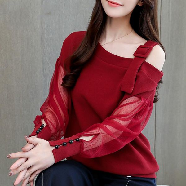 women's blouses & shirts long sleeve chiffon shirt fashion hollow out stitching casual elegant women blouse camisas mujer, White
women's blouses & shirts long sleeve chiffon shirt fashion hollow out stitching casual elegant women blouse camisas mujer, White