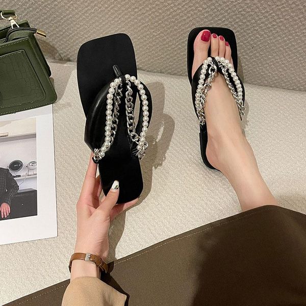 slippers ladies fashion 2021 summers chain women's square toe sandals string bead women clip shoes flat female footwear, Black
slippers ladies fashion 2021 summers chain women's square toe sandals string bead women clip shoes flat female footwear, Black