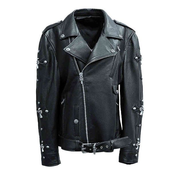 selling chrome 2022 hearts men jacket haining leather coat men's winter handsome fashion cross motorcycle, Black;brown
selling chrome 2022 hearts men jacket haining leather coat men's winter handsome fashion cross motorcycle, Black;brown