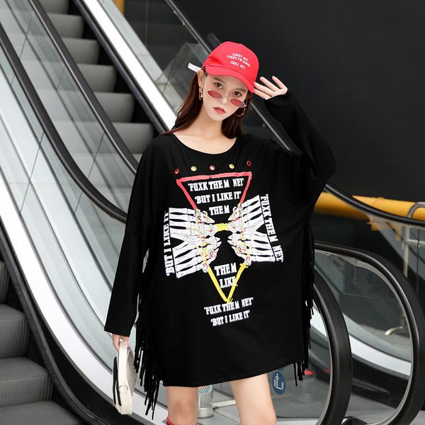 t shirt women's 2021 spring fashion brand punk style splicing zipper decoration medium length long sleeve, White
t shirt women's 2021 spring fashion brand punk style splicing zipper decoration medium length long sleeve, White