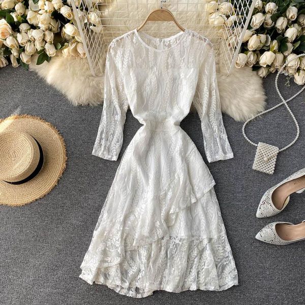casual dresses lady fashion dress women round neck long sleeve irregular sweet lace korean elegant clothings vestidos q351, Black;gray
casual dresses lady fashion dress women round neck long sleeve irregular sweet lace korean elegant clothings vestidos q351, Black;gray