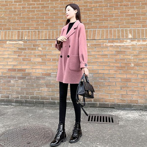 women's wool & blends women casual blend jackets female plus size long sleeve turn-down collar outwear autumn winter mid-length coat l9, Black
women's wool & blends women casual blend jackets female plus size long sleeve turn-down collar outwear autumn winter mid-length coat l9, Black