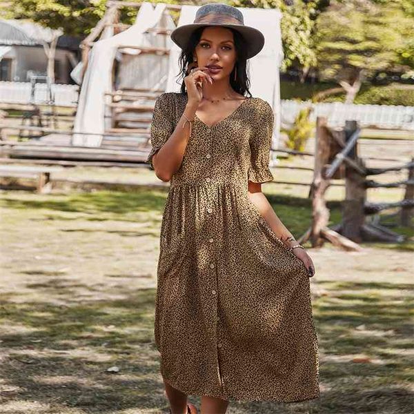 ladies vintage leopard print summer dress women slim casual high waist button bohemian women beach dress vestidos female, Black;gray
ladies vintage leopard print summer dress women slim casual high waist button bohemian women beach dress vestidos female, Black;gray