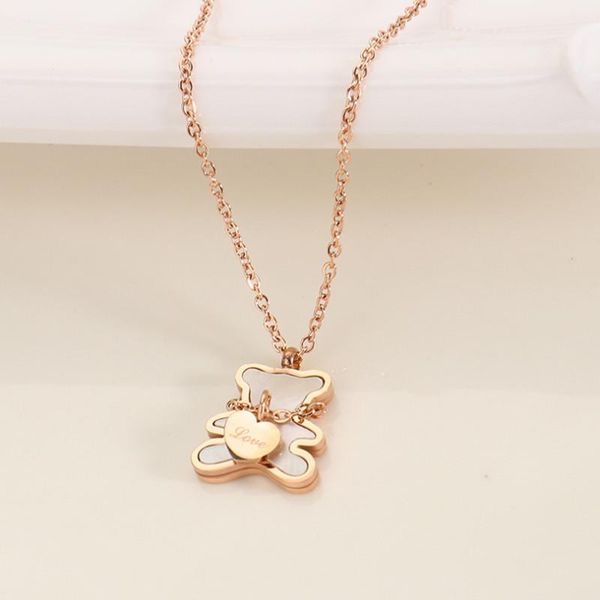 pendant necklaces europe and the united states titanium steel love necklace female white fritillaria bbeating heart bear collarbone chain je, Silver
pendant necklaces europe and the united states titanium steel love necklace female white fritillaria bbeating heart bear collarbone chain je, Silver