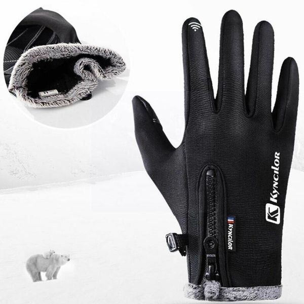 cycling gloves winter themal touchscreen anti-slip windproof adjustable anti-lost buckle zipper lining fleece w/ cam l2o3, Black
cycling gloves winter themal touchscreen anti-slip windproof adjustable anti-lost buckle zipper lining fleece w/ cam l2o3, Black