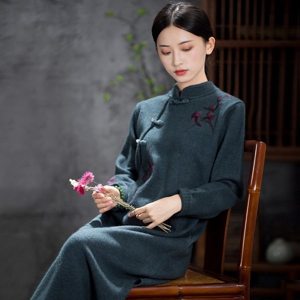 oriental dress women autumn winter dress cheongsam knitted long sleeve vintage robe femme slim fit chinese dress qipao 11675, Red
oriental dress women autumn winter dress cheongsam knitted long sleeve vintage robe femme slim fit chinese dress qipao 11675, Red