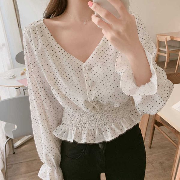 blouses woman long sleeve dot chiffon blouse women fashion v-neck blouse women blusas womens and blouses c347 210602, White
blouses woman long sleeve dot chiffon blouse women fashion v-neck blouse women blusas womens and blouses c347 210602, White