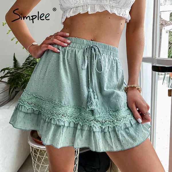 casual green lace patchwork a-line summer elastic waist tassel ruffled mini skirts lady polka dot embroidery skirt 210414, Black
casual green lace patchwork a-line summer elastic waist tassel ruffled mini skirts lady polka dot embroidery skirt 210414, Black