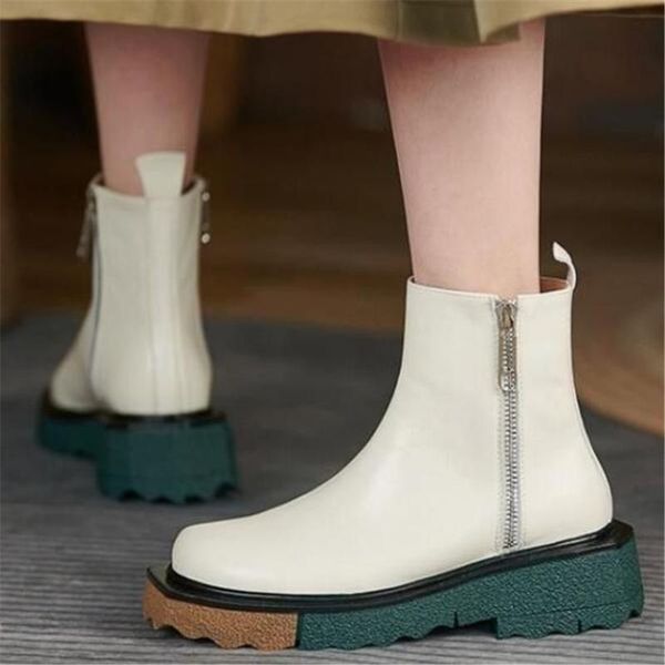 boots autumn winter soft leather ankle thick bottom side zipper motorcycle booties women's square heel round toe shoes beige, Black
boots autumn winter soft leather ankle thick bottom side zipper motorcycle booties women's square heel round toe shoes beige, Black