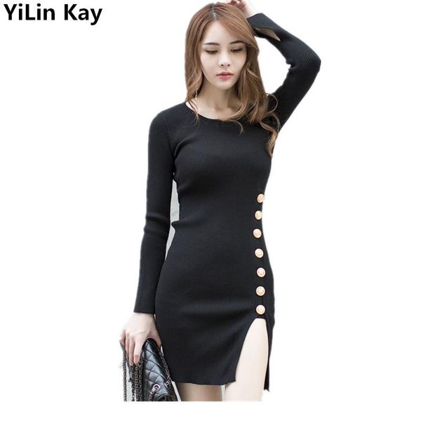 casual dresses yilin kay 2021 women knitting sheat split dress long sleeve bodycon side single breasted pencil, Black;gray
casual dresses yilin kay 2021 women knitting sheat split dress long sleeve bodycon side single breasted pencil, Black;gray