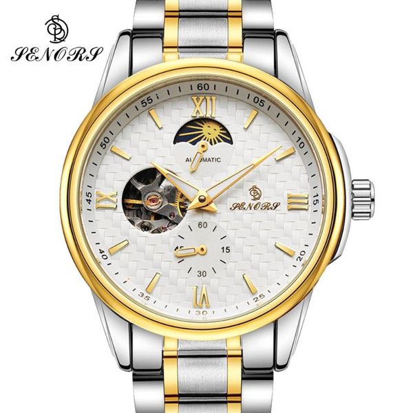 skeleton mechanical watch men automatic classic gold stainless steel wrist watches reloj hombre 2021 moon phase wristwatches, Slivery;brown
skeleton mechanical watch men automatic classic gold stainless steel wrist watches reloj hombre 2021 moon phase wristwatches, Slivery;brown
