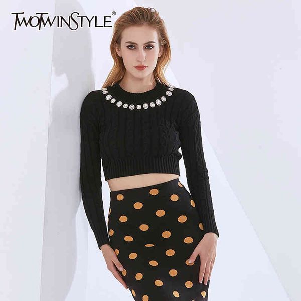 twotwinstyle patchwork diamond sweaters for female o neck long sleeve sheath short knitted pullovers female autumn clothing 210517, White;black
twotwinstyle patchwork diamond sweaters for female o neck long sleeve sheath short knitted pullovers female autumn clothing 210517, White;black