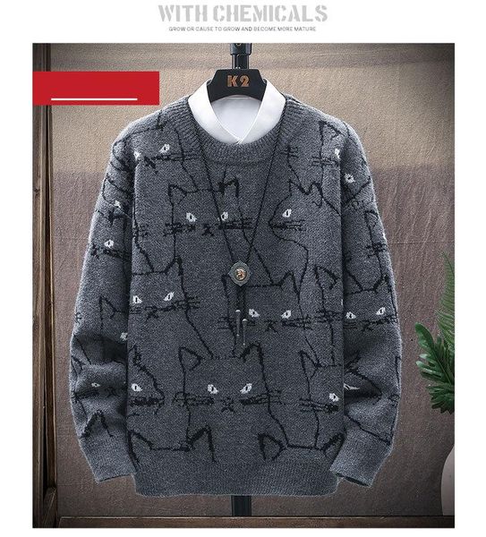 men's sweaters autumn and winter sweater cute cat print long sleeve loose korean round neck pullover casual, White;black
men's sweaters autumn and winter sweater cute cat print long sleeve loose korean round neck pullover casual, White;black