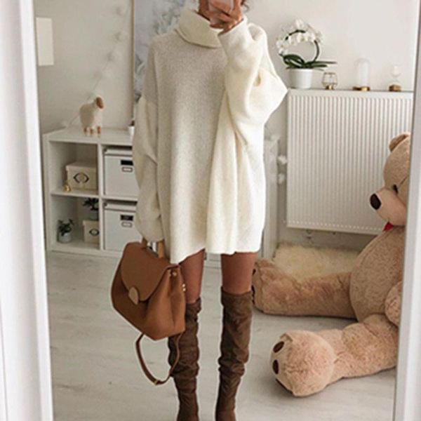 casual dresses elegant solid office lady mini dressautumn winter turleneck warm knitted sweater dress fashion long sleeve women pullover, Black;gray
casual dresses elegant solid office lady mini dressautumn winter turleneck warm knitted sweater dress fashion long sleeve women pullover, Black;gray