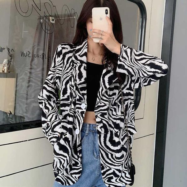 women's suits & blazers ieqj 2021 spring and autumn fashion temperament suit coat large zebra pattern thin loose long sleeve sk652, White;black
women's suits & blazers ieqj 2021 spring and autumn fashion temperament suit coat large zebra pattern thin loose long sleeve sk652, White;black
