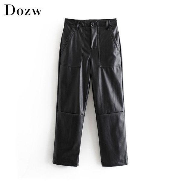 fashion streetwear black pu faux leather pants women loose high waist long trousers casual office ladies baggy pants bottoms 210414, Black;white
fashion streetwear black pu faux leather pants women loose high waist long trousers casual office ladies baggy pants bottoms 210414, Black;white