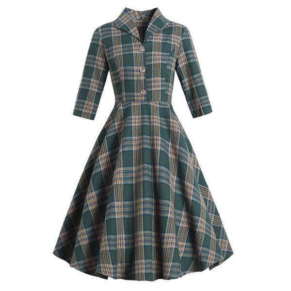 casual dresses 2021 women autumn winter tunic midi 50s office dress vintage plaid shirt sundress ladies 3/4 sleeve chic work vestidos, Black;gray
casual dresses 2021 women autumn winter tunic midi 50s office dress vintage plaid shirt sundress ladies 3/4 sleeve chic work vestidos, Black;gray