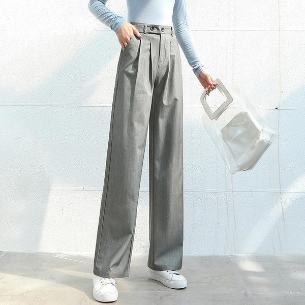 women's pants & capris spring summer 2021 korean ol style women wide leg pockets high waist elegant office lady casual loose chic pant, Black;white
women's pants & capris spring summer 2021 korean ol style women wide leg pockets high waist elegant office lady casual loose chic pant, Black;white