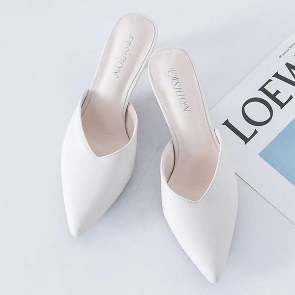 white elegant office shoes women temperament high heels 5cm slip on sandals slip-on comfortable ladies size 43 slippers, Black
white elegant office shoes women temperament high heels 5cm slip on sandals slip-on comfortable ladies size 43 slippers, Black