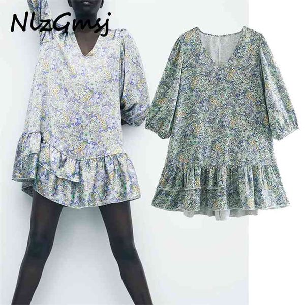 dres chic print satin elegant ruffle mini woman long sleeve boho party short ladies es 210628, Black;gray
dres chic print satin elegant ruffle mini woman long sleeve boho party short ladies es 210628, Black;gray