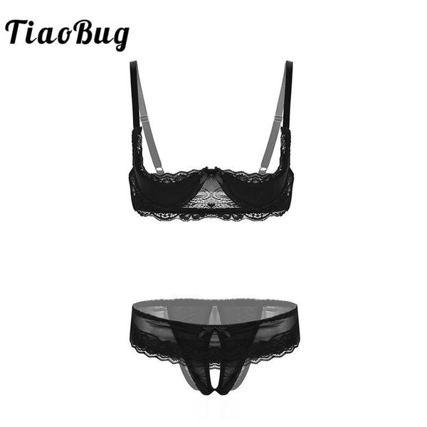 bras sets tiaobug women lace lingerie set adjustable straps 1/4 cup unlined bra with open crotchless thong briefs erotic underwear, Red;black
bras sets tiaobug women lace lingerie set adjustable straps 1/4 cup unlined bra with open crotchless thong briefs erotic underwear, Red;black