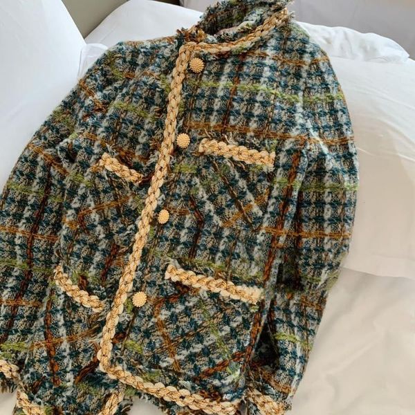 women's jackets fashion tweed coat weave golden woolen outerwear 2021 female vintage loose ladies autumn winter arrive, Black;brown
women's jackets fashion tweed coat weave golden woolen outerwear 2021 female vintage loose ladies autumn winter arrive, Black;brown
