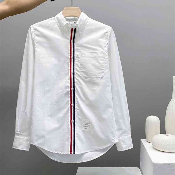 gaoding arm four bar yarn dyed edition tb style casual couple white shirt 
gaoding arm four bar yarn dyed edition tb style casual couple white shirt