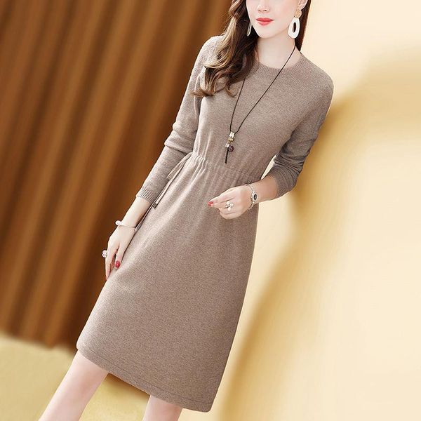 casual dresses women's a-line pleated sweater dress elegant knitting vestido 2021 autumn and winter o-neck slim long-sleeved, Black;gray
casual dresses women's a-line pleated sweater dress elegant knitting vestido 2021 autumn and winter o-neck slim long-sleeved, Black;gray