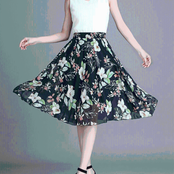 skirts high waist a-line floral skirt women's summer 2021 dance medium length printed chiffon swing, Black
skirts high waist a-line floral skirt women's summer 2021 dance medium length printed chiffon swing, Black