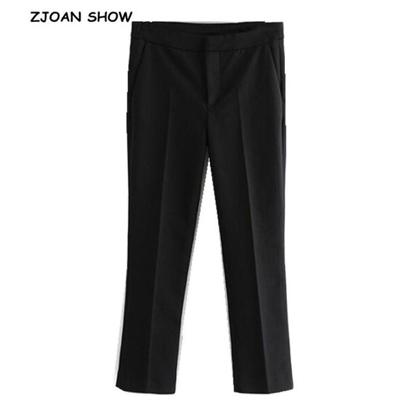 women's pants & capris 2021 spring retro black solid color boot cut casual woman high waist ankle length flare trousers femme slim, Black;white
women's pants & capris 2021 spring retro black solid color boot cut casual woman high waist ankle length flare trousers femme slim, Black;white