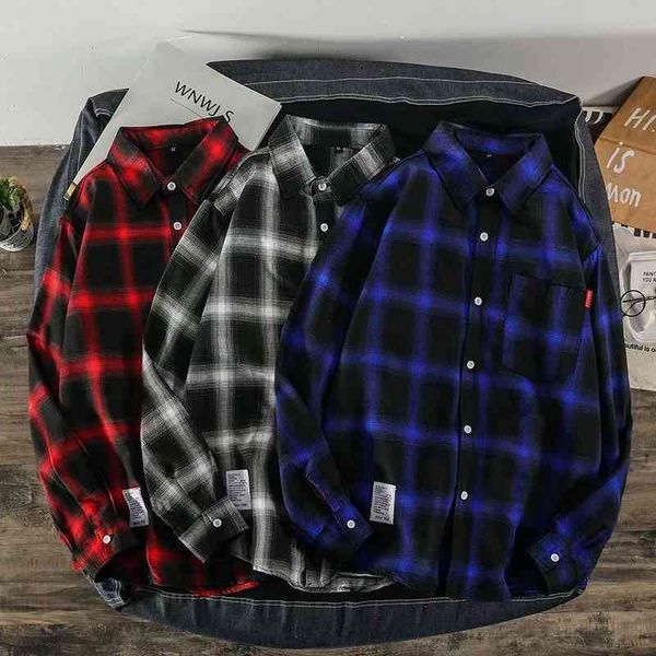 autumn ins plaid shirt men's long sleeve korean fashion cool casual couple shirt coat, White;black
autumn ins plaid shirt men's long sleeve korean fashion cool casual couple shirt coat, White;black