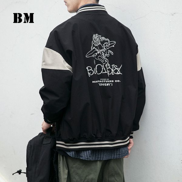 men's casual shirts jackets japanese streetwear spring patchwork bomber jacket men clothing harajuku baseball unif s49u, White;black
men's casual shirts jackets japanese streetwear spring patchwork bomber jacket men clothing harajuku baseball unif s49u, White;black