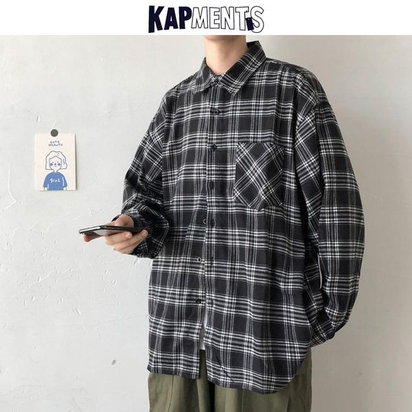 men korean plaid long sleeve shirt 2021 man harajuku vintage japanese streetwear shirts male fashion loose kpop clothes men's casual, White;black
men korean plaid long sleeve shirt 2021 man harajuku vintage japanese streetwear shirts male fashion loose kpop clothes men's casual, White;black