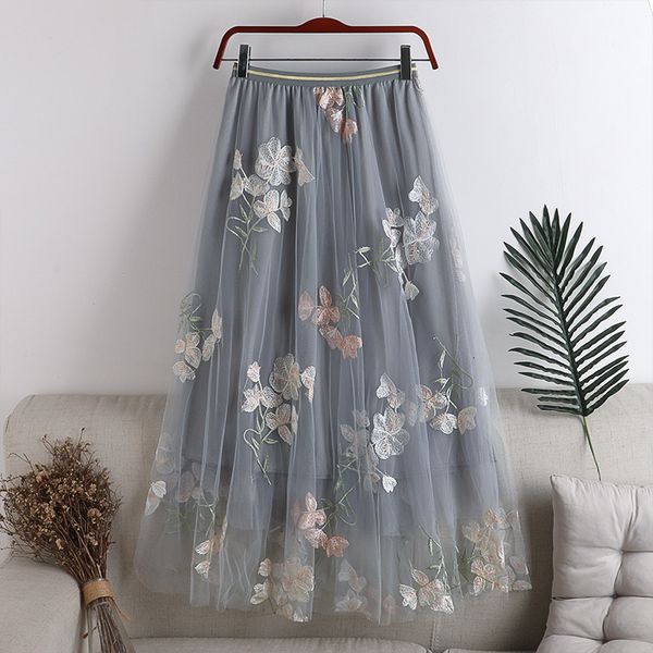 skirts women a-line mesh stretch high waist flower embroidery two layer long femme faldas jupe saia 1jpn, Black
skirts women a-line mesh stretch high waist flower embroidery two layer long femme faldas jupe saia 1jpn, Black