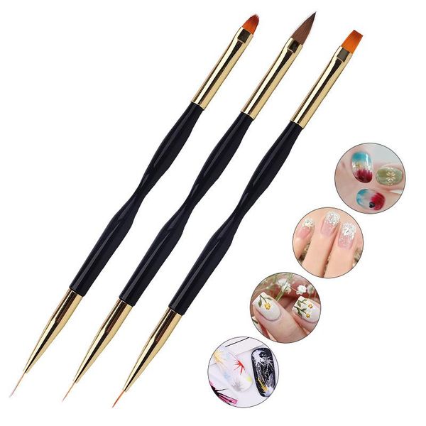 nail brushes 4pcs double head uv gel brush set round flat draw liner manicure tools art painting lines pen, Yellow
nail brushes 4pcs double head uv gel brush set round flat draw liner manicure tools art painting lines pen, Yellow
