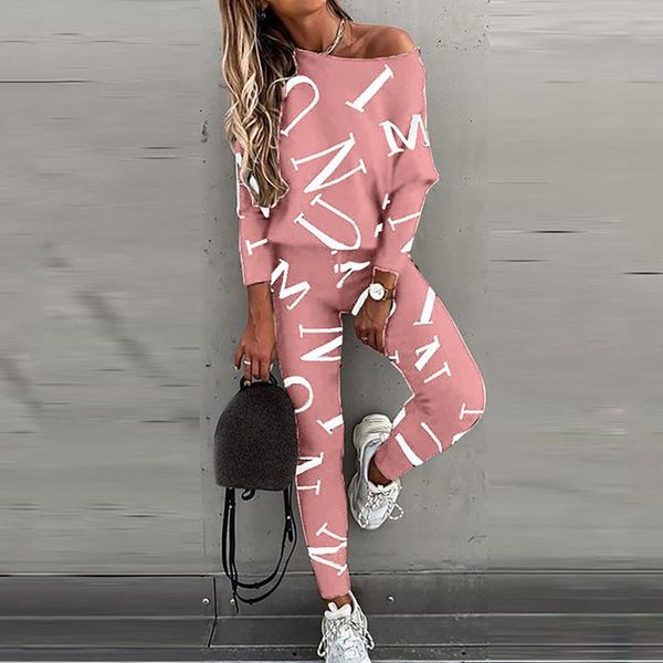 women's two piece pants off shoulders tracksuit casual fashion letter printed loungewear bat sleeve trousers sports suit, White
women's two piece pants off shoulders tracksuit casual fashion letter printed loungewear bat sleeve trousers sports suit, White