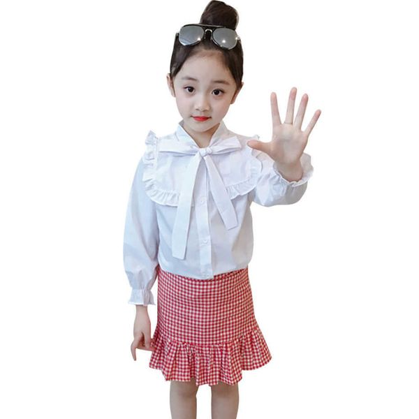 clothes for girls blouse plaid skirt costume big bow teenage casual style kid 210528, White
clothes for girls blouse plaid skirt costume big bow teenage casual style kid 210528, White