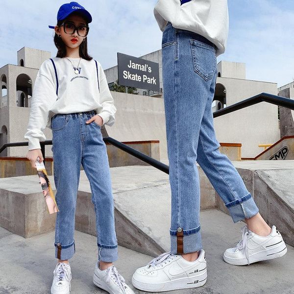 pants for teen girls solid color spring autumn korean style children slim soft jeans school straight trousers, Blue
pants for teen girls solid color spring autumn korean style children slim soft jeans school straight trousers, Blue