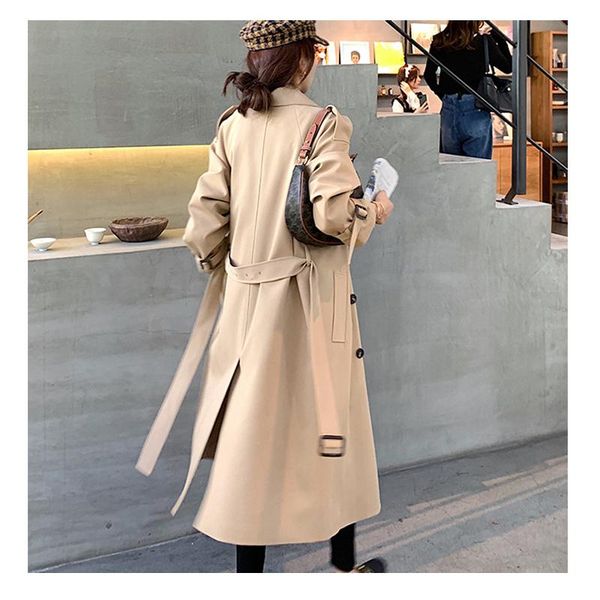 women's trench coats autumn coat 2021 long sleeve solid split casual korean women clothes loose elegant jacket female, Tan;black
women's trench coats autumn coat 2021 long sleeve solid split casual korean women clothes loose elegant jacket female, Tan;black