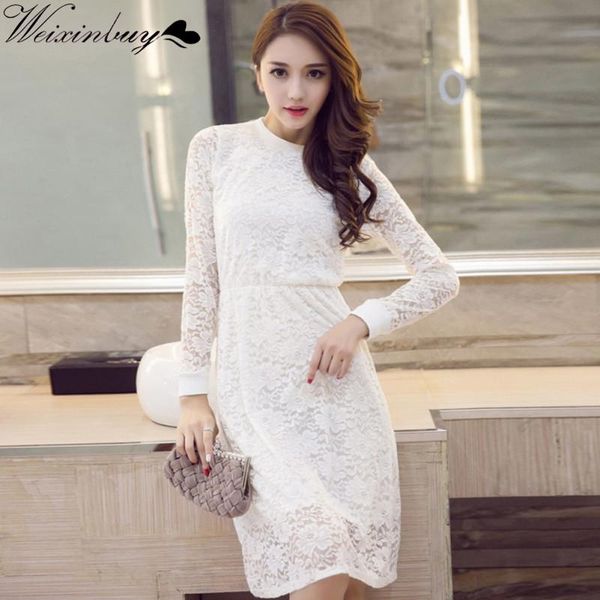 casual dresses weixinbuy autumn winter women mid-calf o-neck vestidos long sleeve floral elastic waist lace dress, Black;gray
casual dresses weixinbuy autumn winter women mid-calf o-neck vestidos long sleeve floral elastic waist lace dress, Black;gray